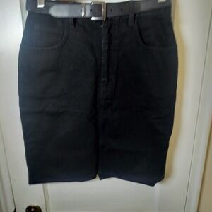 Fendi‎ Roma Amor Black Denim Skirt with Logo Belt Made in Italy Size 30 Vintage